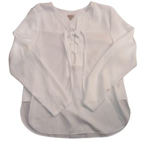 Size M Women's Cremieux 100% Lyocell Tencel Nicole Long-sleeve Blouse  Ivory